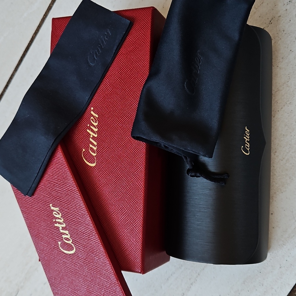 💸SOLD💸 NWT Panthère de Cartier Havana  Sunglasses Silver Black 🐆 - Picture 7 of 8